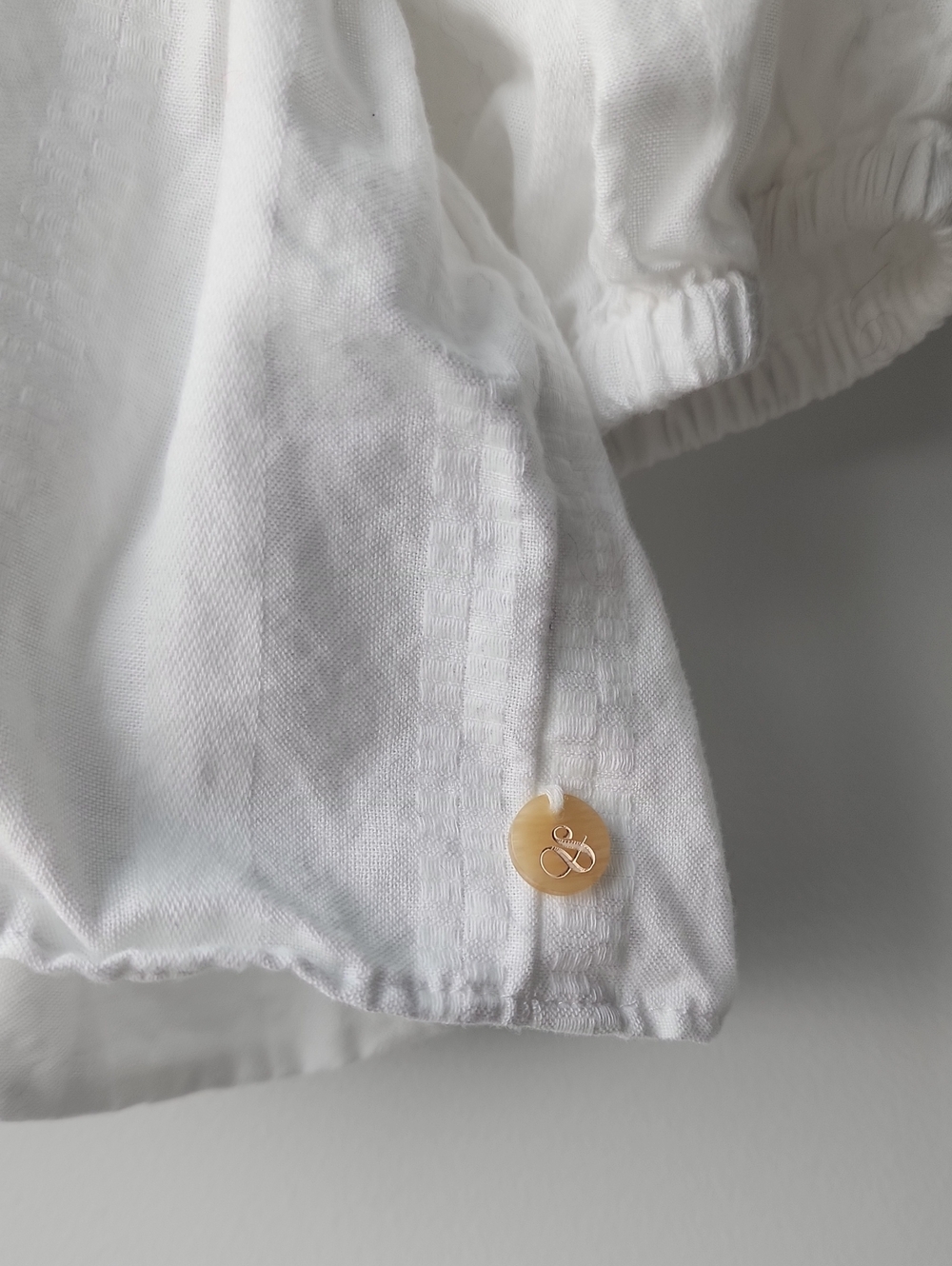 Scotch & Soda Eyelet Ruffle Peplum Cropped Button Up 100% Organic Cotton Blouse - Picture 5 of 9